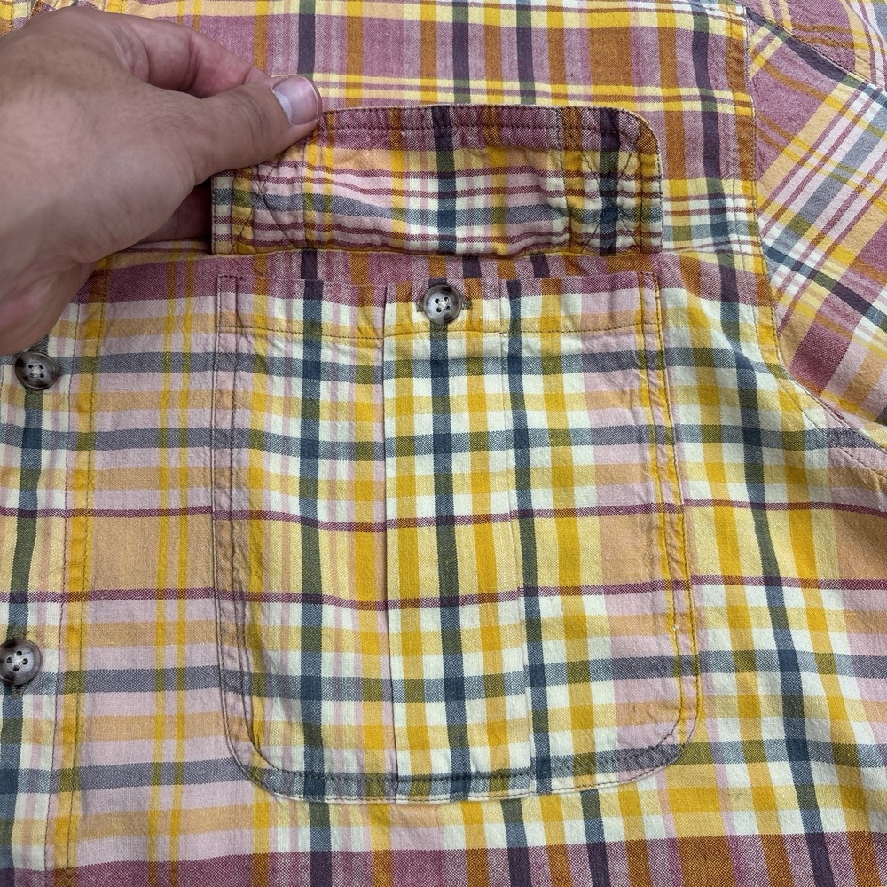 Willis & Geiger Shirt Mens Medium Pink Plaid Cotton Short Sleeve Safari Outdoors - Picture 7 of 10